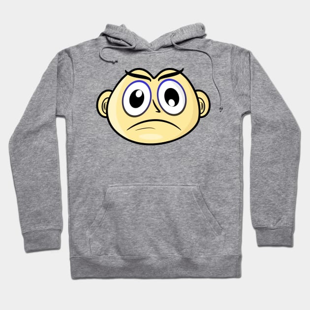 Confused Funny Face Cartoon Emoji Hoodie by AllFunnyFaces